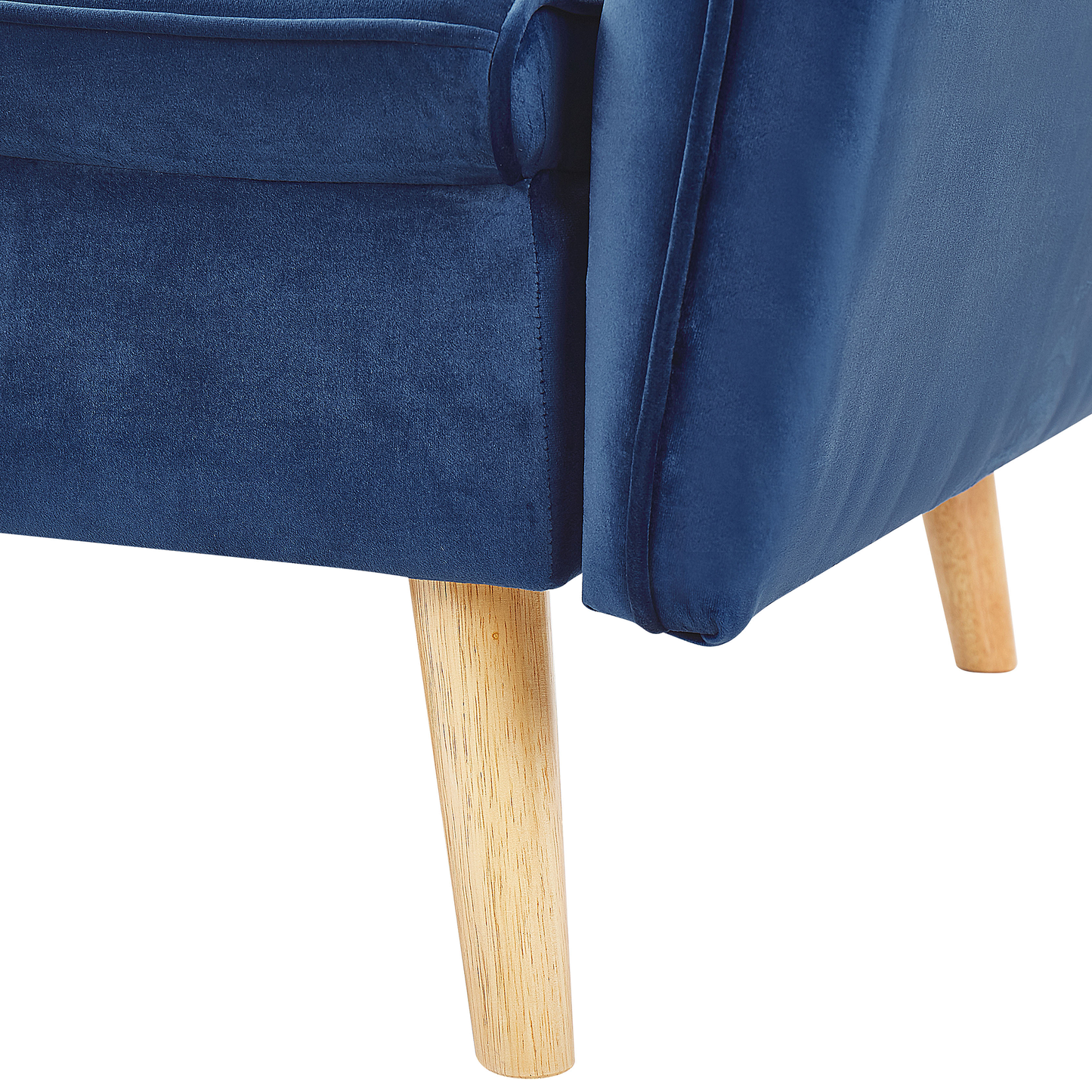 Sofa Bed Navy Blue Velvet Upholstered Convertible Couch Modern Design Buttoned Backrest  Beliani