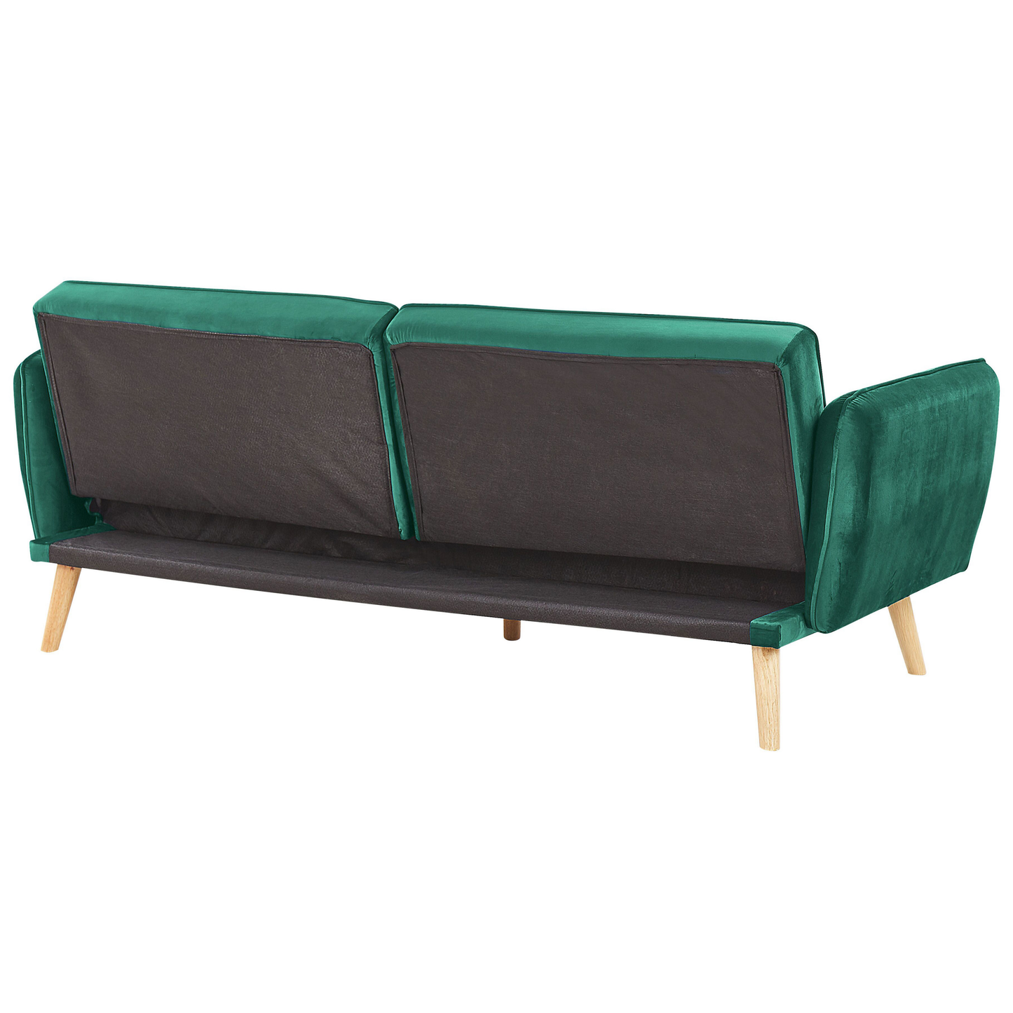 Sofa Bed Dark Green Velvet Upholstered Convertible Couch Modern Design Buttoned Backrest  Beliani