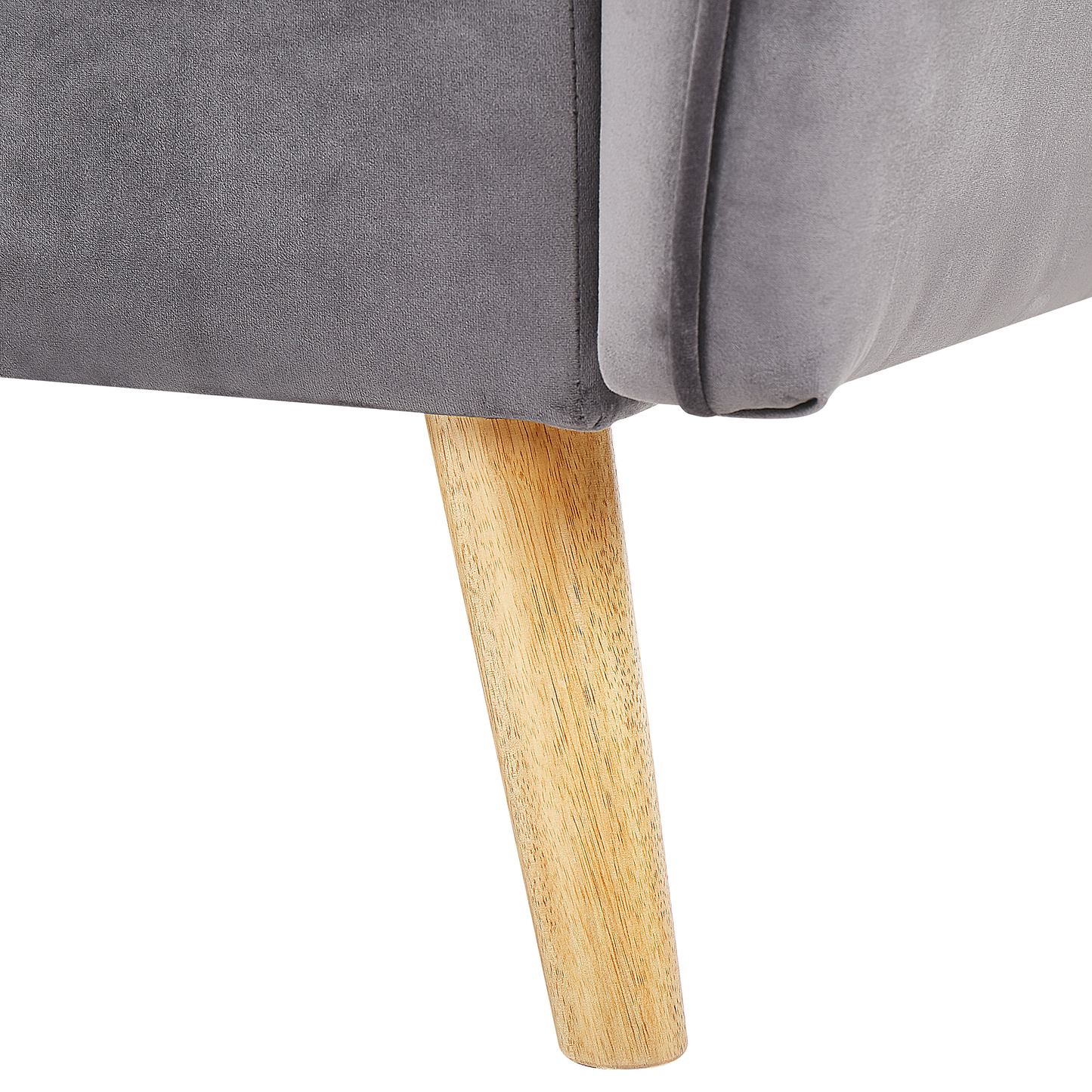 Sofa Bed Grey Velvet Upholstered Convertible Couch Modern Design Buttoned Backrest  Beliani