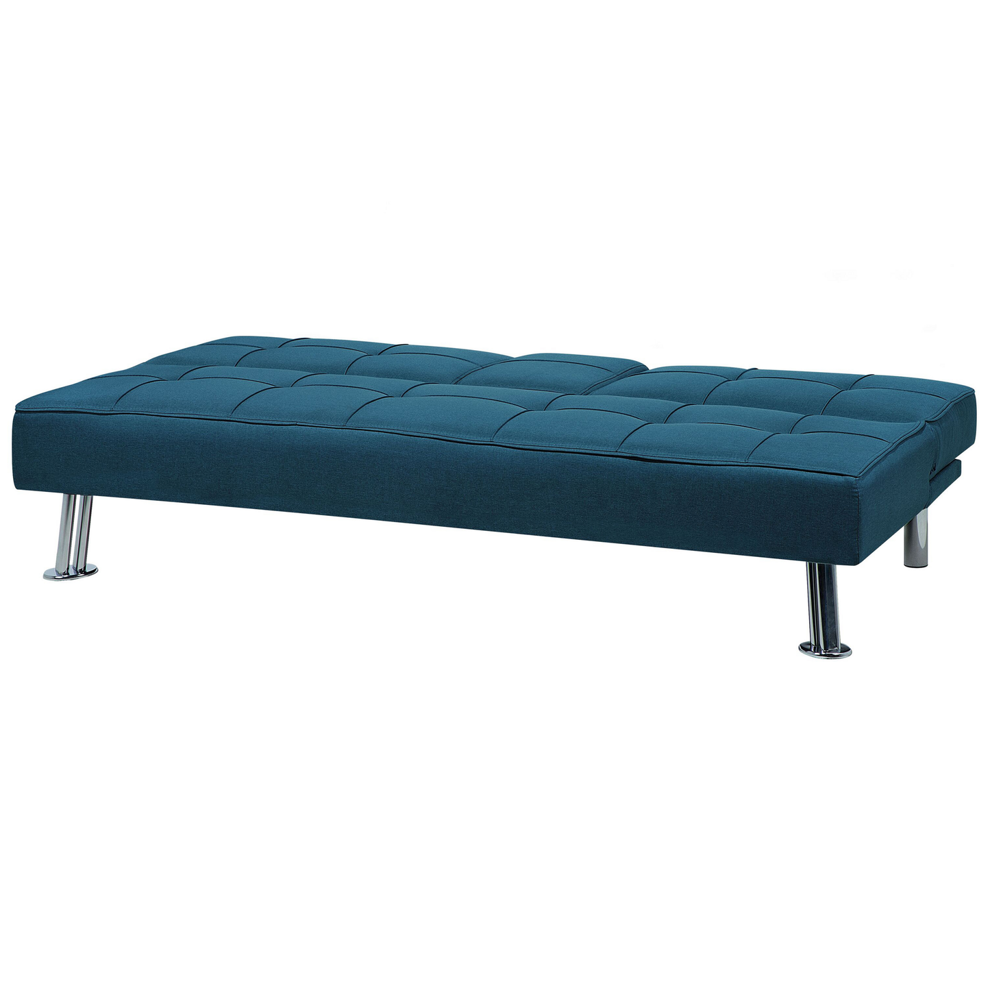 Sofa Bed Blue 3 Seater Drop Down Table Click Clack Beliani