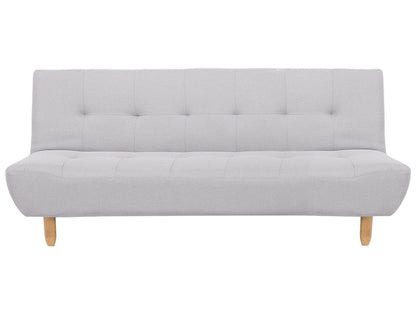 Sofa Light Grey Fabric Upholstery Light Wood Legs 3 Seater Scandinavian Style Beliani