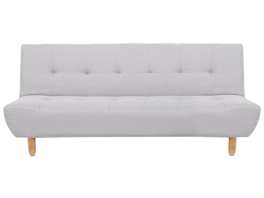 Sofa Light Grey Fabric Upholstery Light Wood Legs 3 Seater Scandinavian Style Beliani